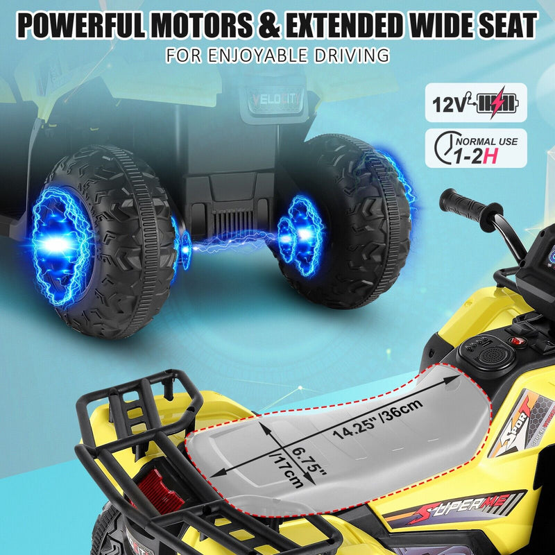 Load image into Gallery viewer, Electric 4-Wheeler ATV Quad Ride-On Car for Kids with LED Lights and MP3 Player - Perfect Gift for Boys and Girls (12V)
