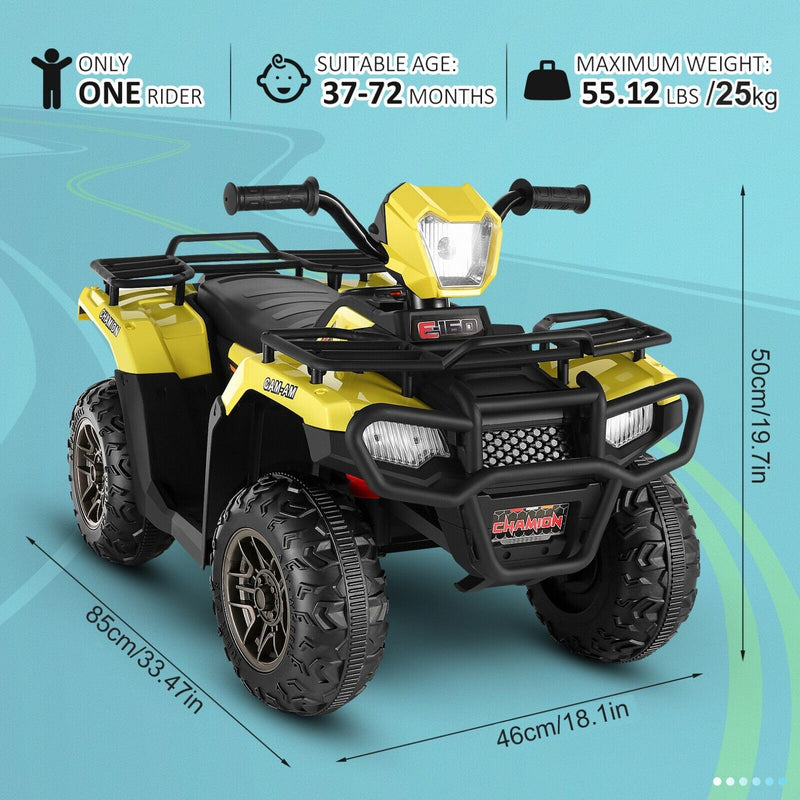 Load image into Gallery viewer, Electric 4-Wheeler ATV Quad Ride-On Car for Kids with LED Lights and MP3 Player - Perfect Gift for Boys and Girls (12V)
