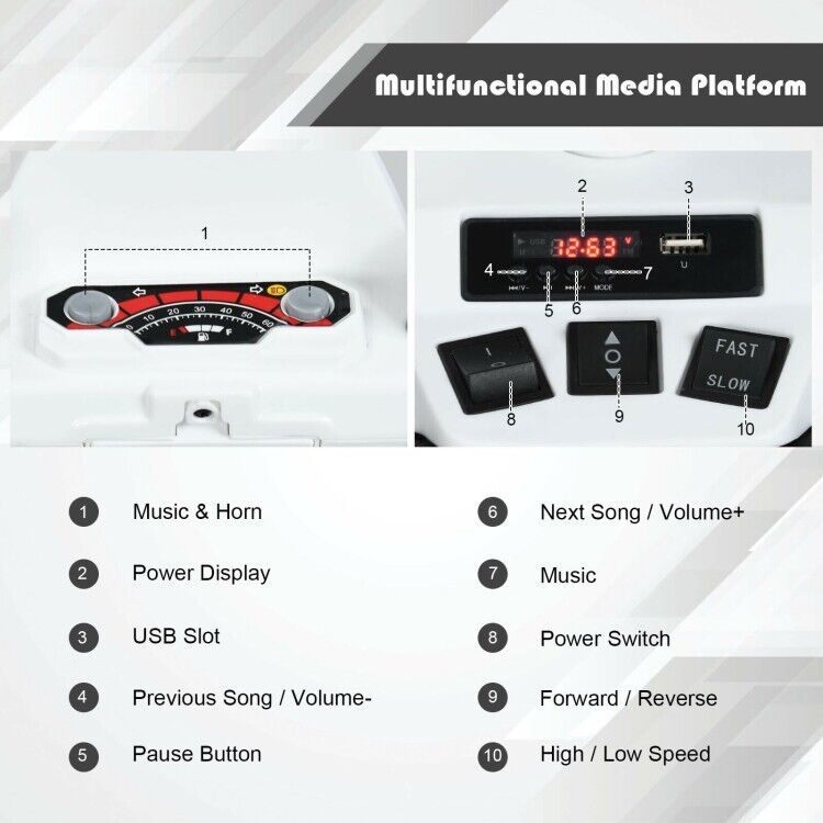 Load image into Gallery viewer, Electric 4-Wheeler ATV Quad Ride On Car for Kids with LED Lights and Music - White
