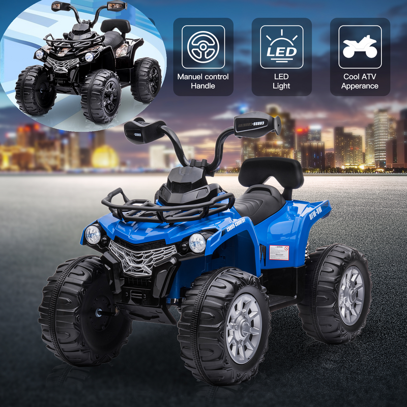 Load image into Gallery viewer, Electric 4-Wheeler ATV Quad Ride On Car for Kids with LED Lights, Music, and USB
