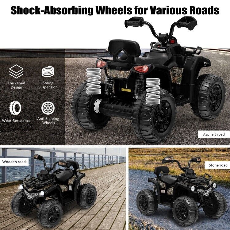 Load image into Gallery viewer, Electric 4-Wheeler ATV Ride-On Toy for Kids with MP3 and Headlights - Black
