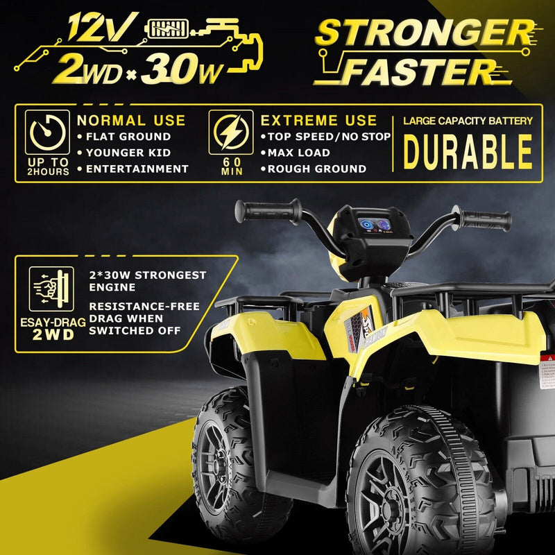 Load image into Gallery viewer, Electric 4-Wheeler Kids Ride on Car with LED Lights and MP3 Player - 12V 40W Battery-Powered ATV for Kids
