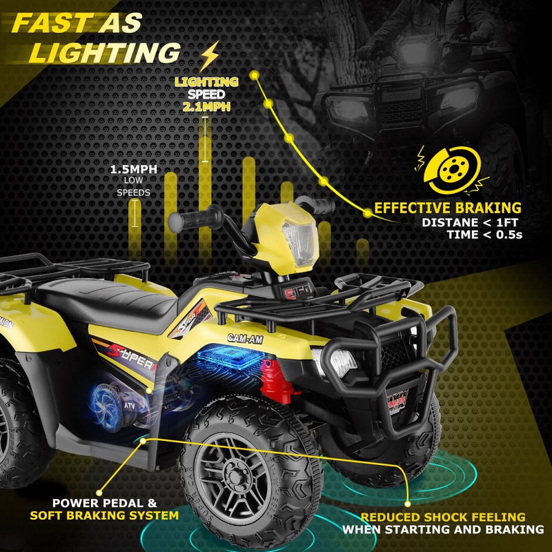 Load image into Gallery viewer, Electric 4-Wheeler Kids Ride on Car with LED Lights and MP3 Player - 12V 40W Battery-Powered ATV for Kids
