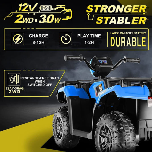 Electric 4-Wheeler ATV Quad for Kids with AUX & USB Port - Perfect Gift!