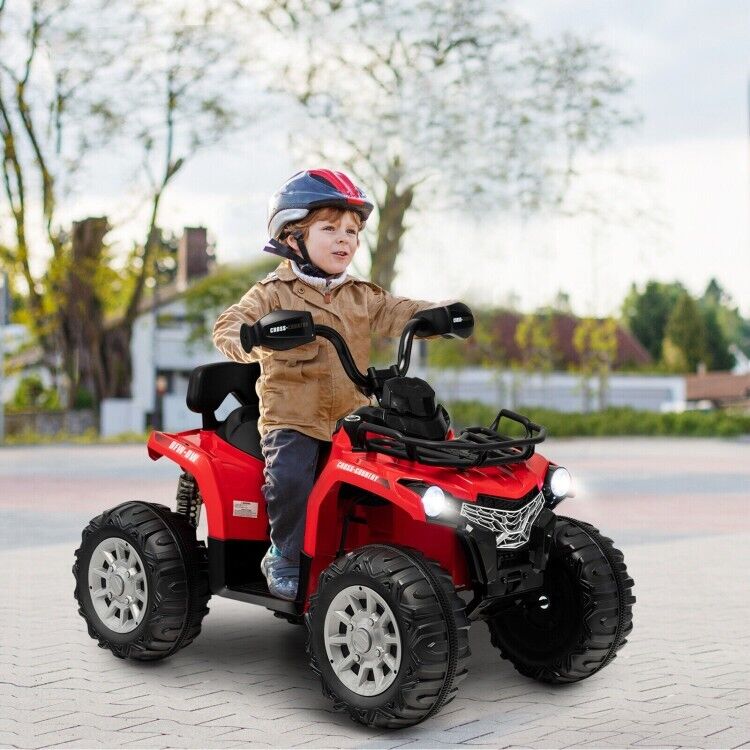 Load image into Gallery viewer, Electric 4-Wheeler Quad Car for Kids with MP3 and Headlights - Red
