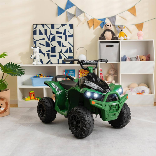Electric 4 Wheeler Quad Car for Kids with MP3 Player and Lights - 12V Battery Powered ATV Ride-On