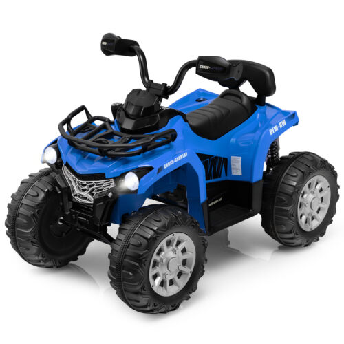 Load image into Gallery viewer, Electric 4-Wheeler Quad for Kids with 2 Speeds, Mp3 Player, and Headlights - Blue
