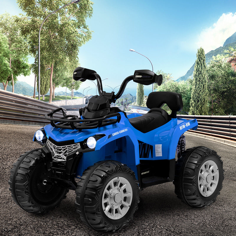 Load image into Gallery viewer, Electric 4-Wheeler Quad for Kids with 2 Speeds, Mp3 Player, and Headlights - Blue
