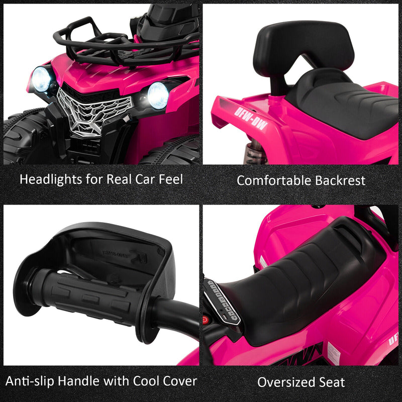 Load image into Gallery viewer, Electric 4-Wheeler Quad for Kids with 2 Speeds, Mp3 Player, and Headlights - Pink
