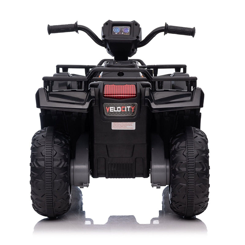 Load image into Gallery viewer, Electric 4-Wheeler Quad for Kids with MP3 &amp; Headlights - 2 Speeds, 12V, Black
