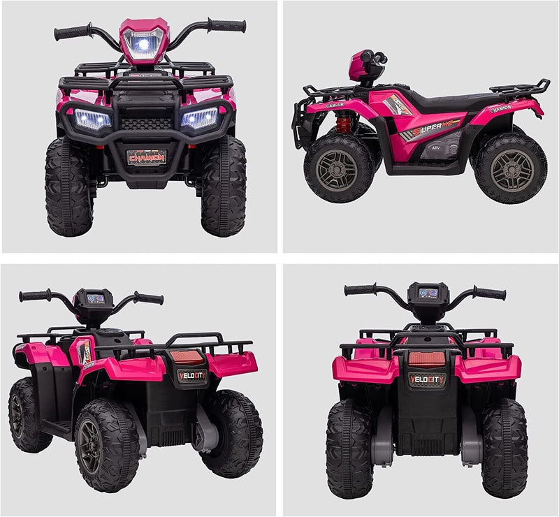 Load image into Gallery viewer, Electric 4-Wheeler Quad for Kids with MP3 and Headlights - 2 Speeds, Pink
