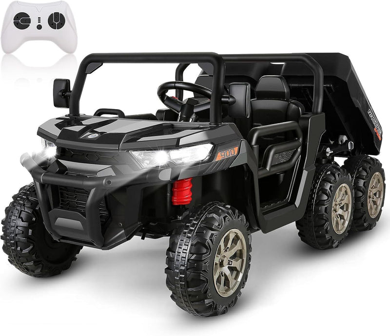 Load image into Gallery viewer, Electric 4WD Toy Tractor with Dump Trailer for 2 Kids - 24V Battery Powered Ride-On Car
