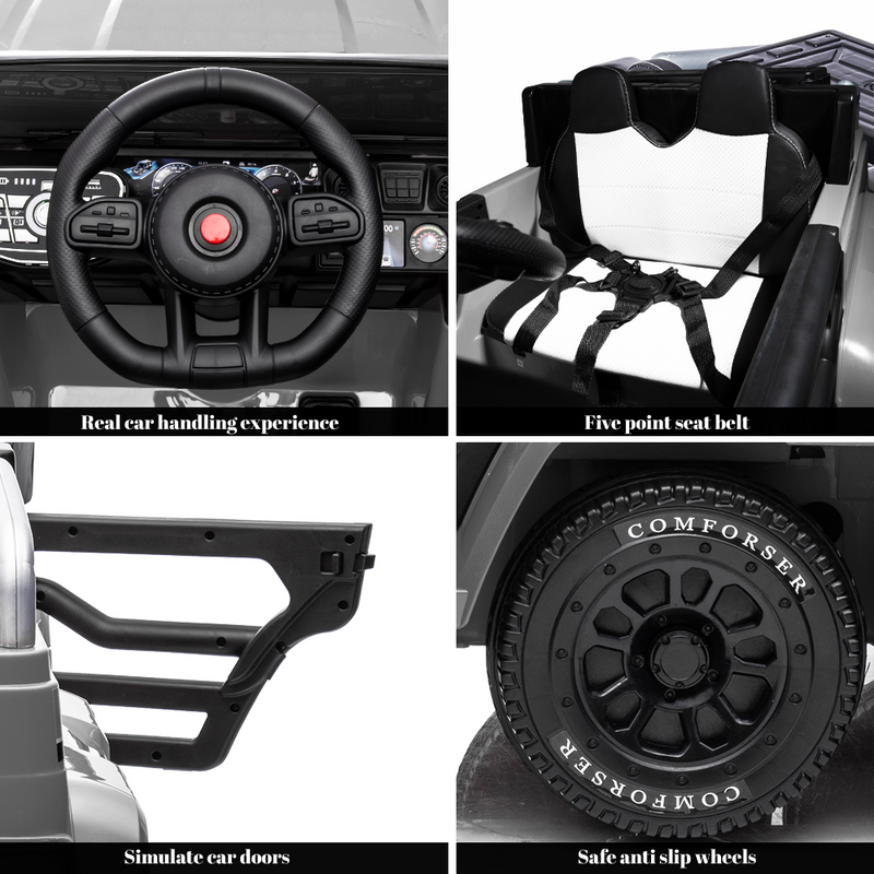 Load image into Gallery viewer, Electric 6-Wheel 24V Kids Ride On Car Truck with MP3, USB, LED Lights, and Remote Control
