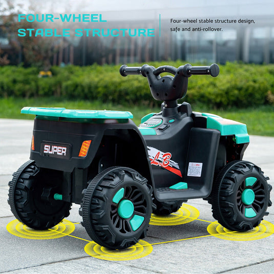 Electric 6V ATV 4-Wheeled Beach Ride-On Car for Kids - Battery Powered Toy for Christmas Gift