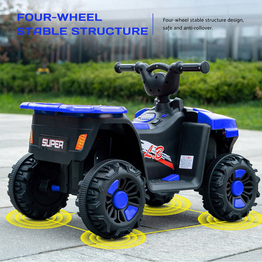 Electric 6V ATV 4-Wheeled Beach Ride-On Car for Kids - Battery Powered Toy for Christmas Gift