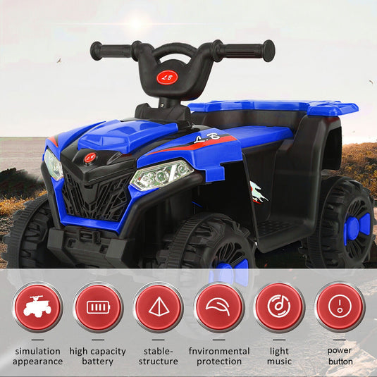 Electric 6V ATV 4-Wheeled Beach Ride-On Car for Kids - Battery Powered Toy for Christmas Gift