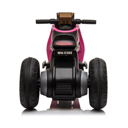 Electric 6V Pink Motorcycle Toy with 3 Big Wheels for Kids