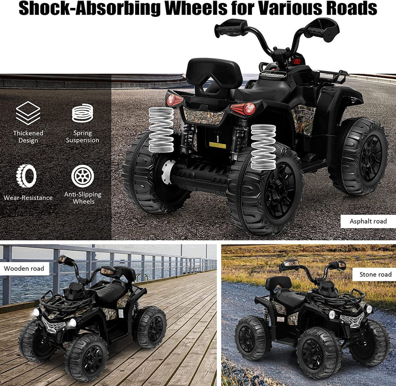 Load image into Gallery viewer, Electric ATV 4-Wheeler Quad Car Toy for Kids - 12V, 2 Speeds, MP3, Headlights
