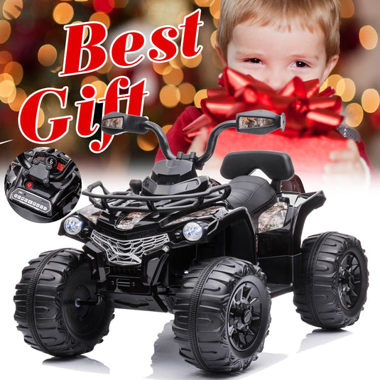 Electric ATV 4-Wheeler Quad Car Toy for Kids - 12V, 2 Speeds, MP3, Headlights