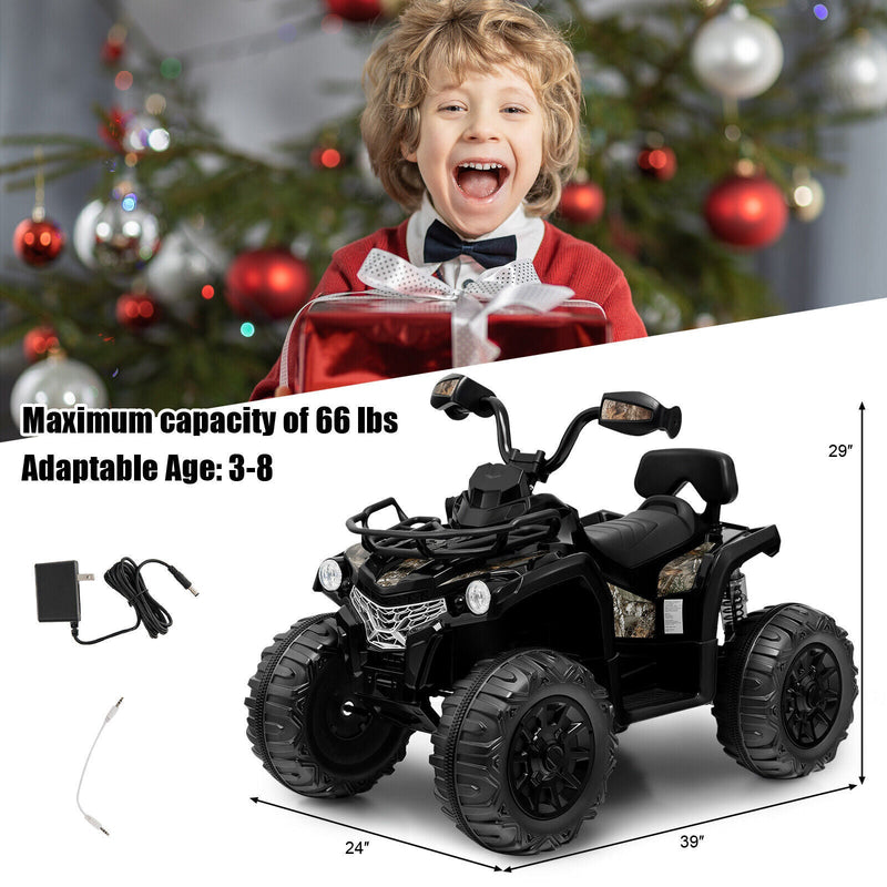 Load image into Gallery viewer, Electric ATV 4-Wheeler Quad Car Toy for Kids - 12V, 2 Speeds, MP3, Headlights
