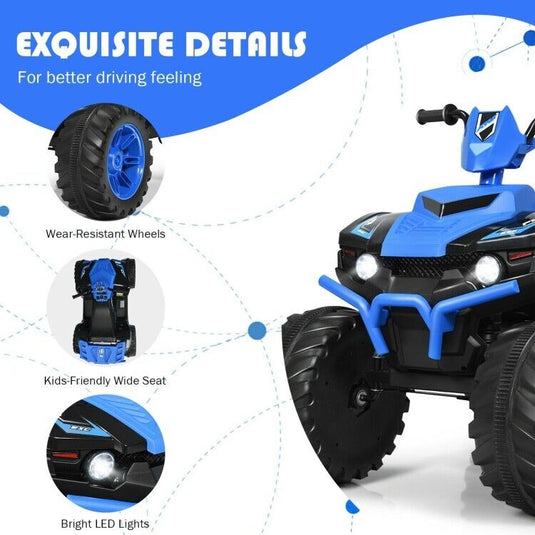 Electric ATV for Kids with LED Lights and Durable Treaded Tires - 12V