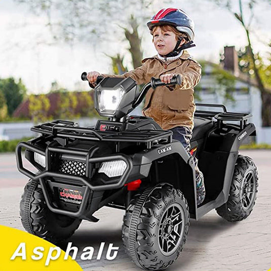 Electric ATV Quad Ride-On Car for Kids with LED Lights and USB/AUX Port