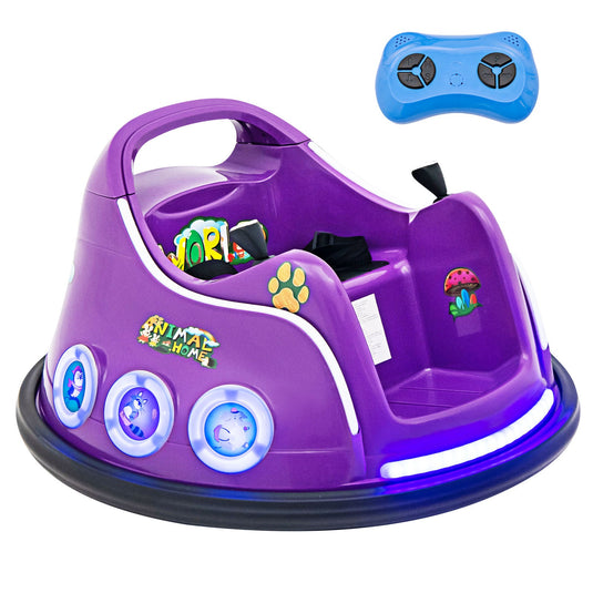 Electric Bumper Car for Kids with Remote Control, LED Lights, and Music