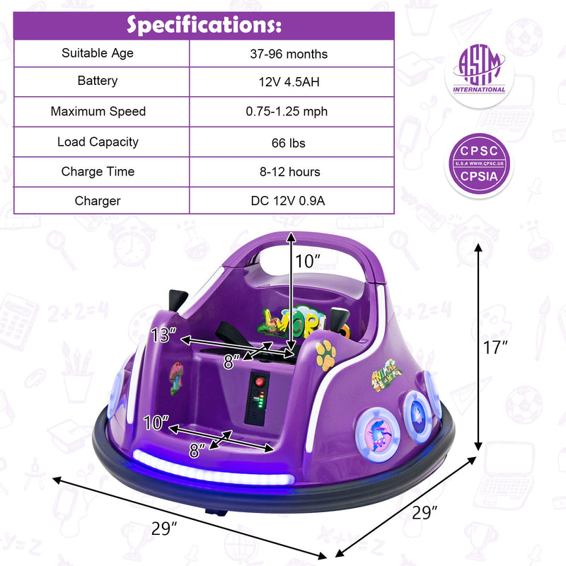 Load image into Gallery viewer, Electric Bumper Car for Kids with Remote Control, LED Lights, and Music
