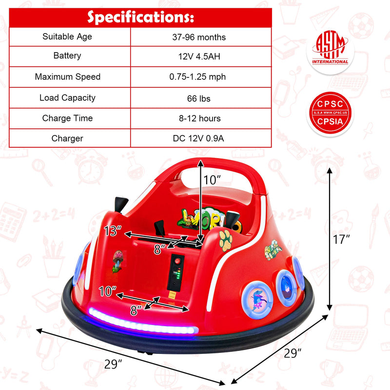 Load image into Gallery viewer, Electric Bumper Car for Kids with Remote Control, LED Lights, and Music
