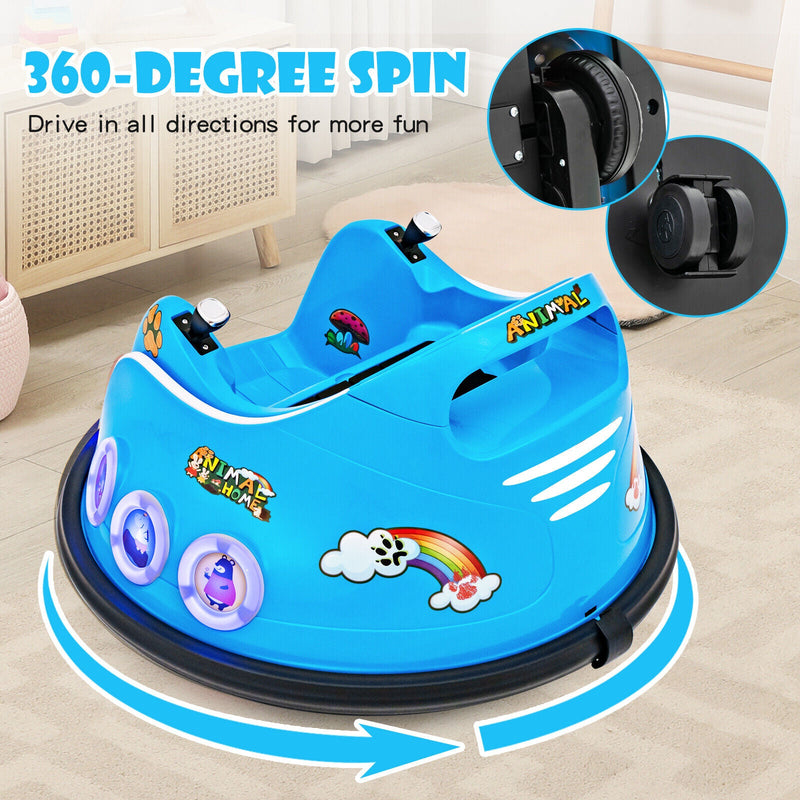 Load image into Gallery viewer, Electric Bumper Car for Kids with Remote Control, LED Lights, and Music - Navy
