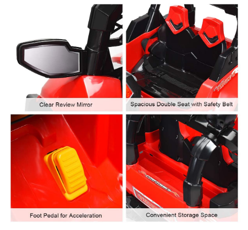 Electric Car for Kids Ages 3-8 with Lights and MP3 Input for Driving and Playtime