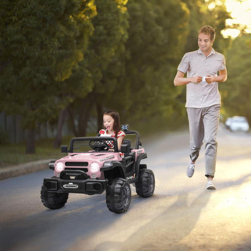 Load image into Gallery viewer, Electric Car with Adjustable Seat Belt and Rechargeable 12V Battery in Pink, with 3 Speed Options
