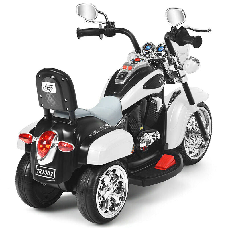 Load image into Gallery viewer, Electric Chopper Motorcycle for Kids with Headlight and 3 Wheels - White
