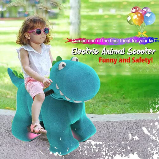 Electric Dinosaur Ride-On Toy with 6V Power and Wheeled Design