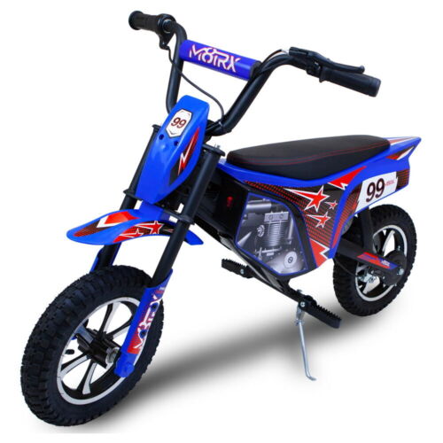 Electric Dirt Bike for Kids and Teens - 24V Ride on Toy Motorcycle in Red/Blue