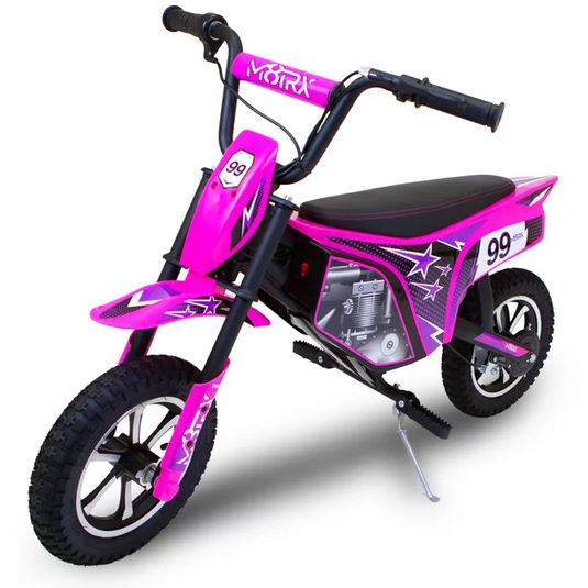 Electric Dirt Bike for Kids and Teens - 24V Ride on Toy Motorcycle in Red/Blue