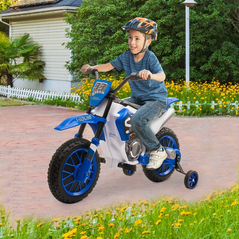Load image into Gallery viewer, Electric Dirt Bike for Kids with Training Wheels - 12V Off-Road Ride-On Toy
