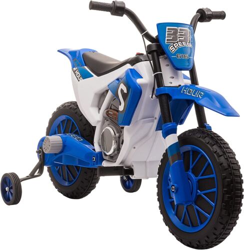 Load image into Gallery viewer, Electric Dirt Bike for Kids with Training Wheels and Rechargeable Battery - Blue
