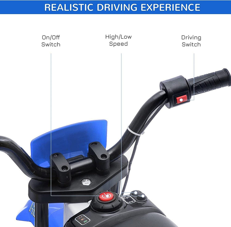 Load image into Gallery viewer, Electric Dirt Bike for Kids with Training Wheels and Rechargeable Battery - Blue
