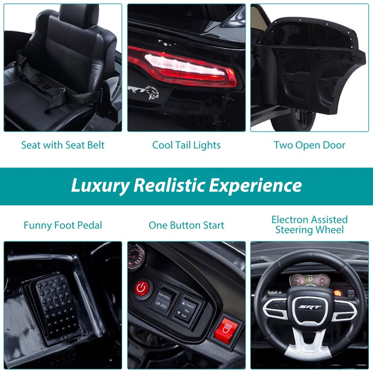 Electric Dodge Charger 12V Ride-On Car with Remote Control for Kids Ages 3-5