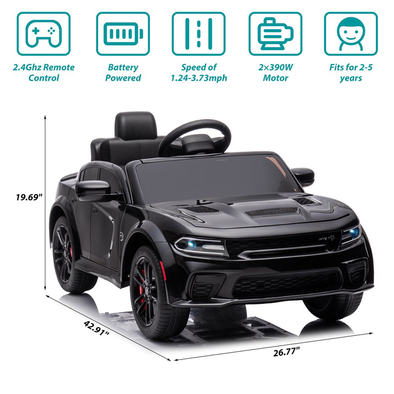 Load image into Gallery viewer, Electric Dodge Charger 12V Ride-On Car with Remote Control for Kids Ages 3-5
