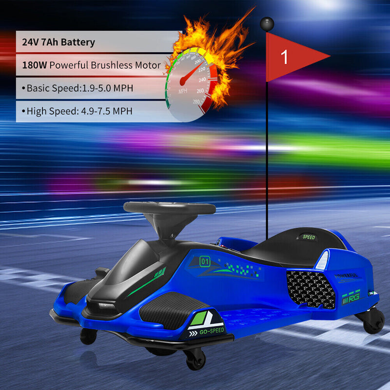Load image into Gallery viewer, Electric Drifting Go-Kart for Kids with Brushless Motor and Music - 24V Ride On Drift Car
