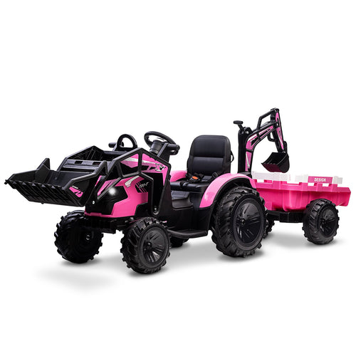 Electric 3-in-1 Kids Ride On Tractor with Remote Control - Excavator, Bulldozer, and 24V Power
