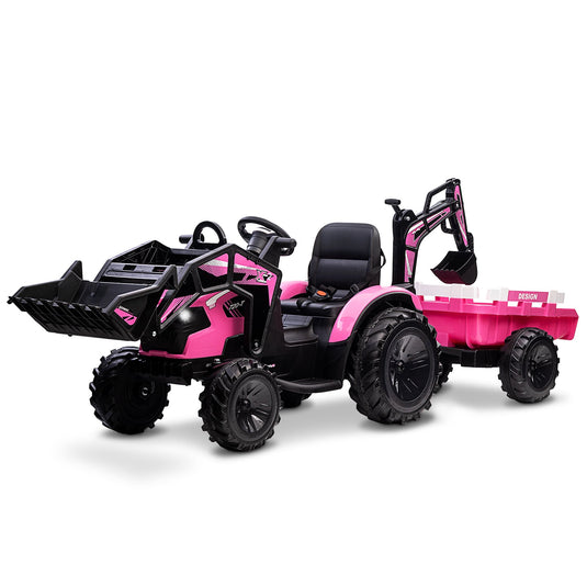 Electric 3-in-1 Kids Ride On Tractor with Remote Control - Excavator, Bulldozer, and 24V Power