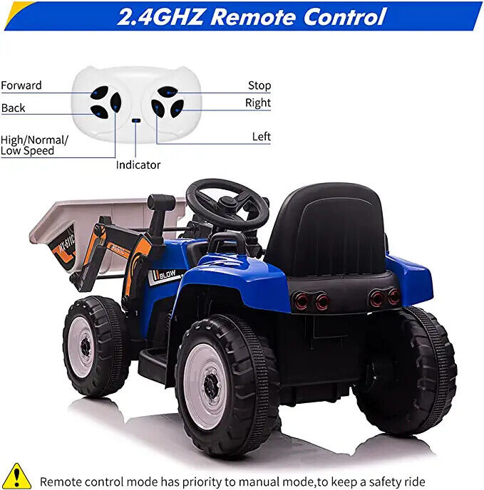 Load image into Gallery viewer, 12V Battery-Powered Kids Excavator Ride-On Toy with Music and Headlights - Perfect Xmas Gift!
