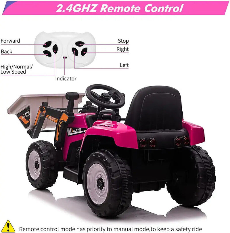 Load image into Gallery viewer, 12V Battery-Powered Kids Excavator Ride-On Toy with Music and Headlights - Perfect Xmas Gift!
