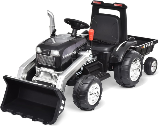Electric Excavator Tractor Ride-On Car for Kids - 12V Battery Powered Motorized Vehicle