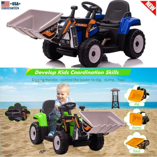 Electric Excavator Truck for Kids with 3 Speeds and Music - 12V Battery Powered Digger Ride-On