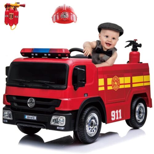 Electric Fire Truck Ride-On for Kids with Remote Control Motorized Power