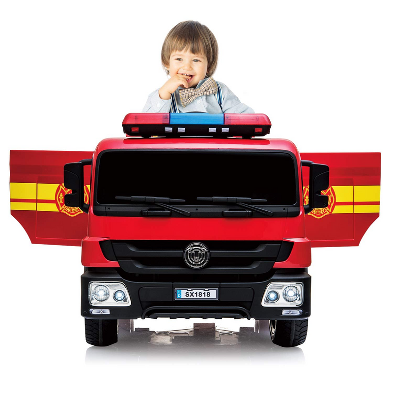 Load image into Gallery viewer, Electric Fire Truck Ride-On for Kids with Remote Control Motorized Power
